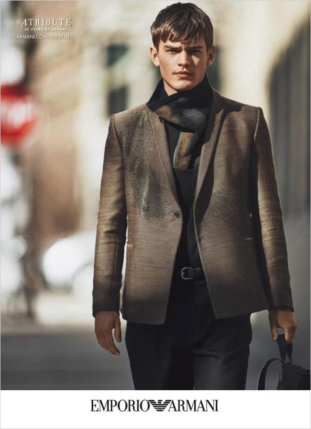 Bo Develius for Emporio Armani Fall Winter 2015