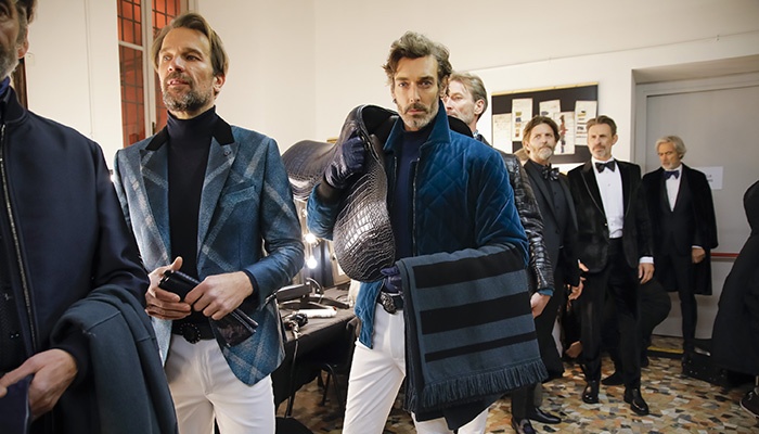 Lewis Hamilton Wears Louis Vuitton Souvenir Jacket and Sneakers at Menswear  Fall/Winter 2016 Show