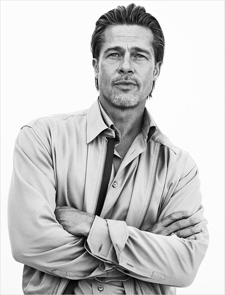 Brad Pitt Models in Brioni's New Black and White Campaign