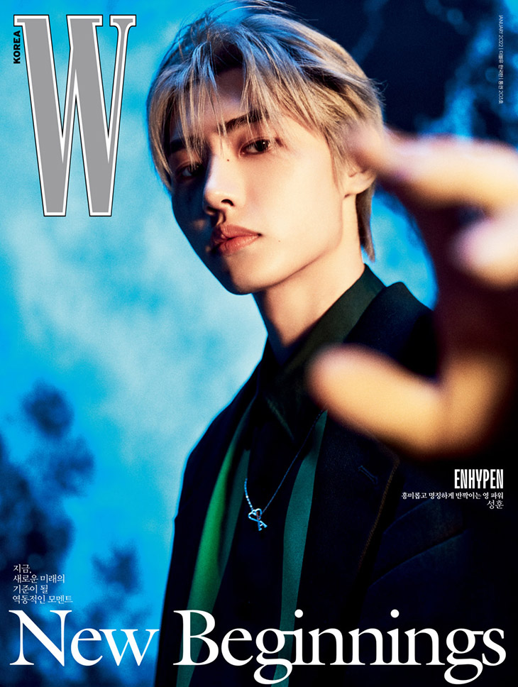 K-pop band ENHYPEN Covers W Korea Magazine January 2022 Issue