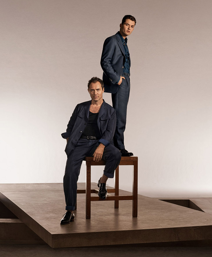 Jude Law and Raff Law Model Brioni Spring Summer 2022 Collection
