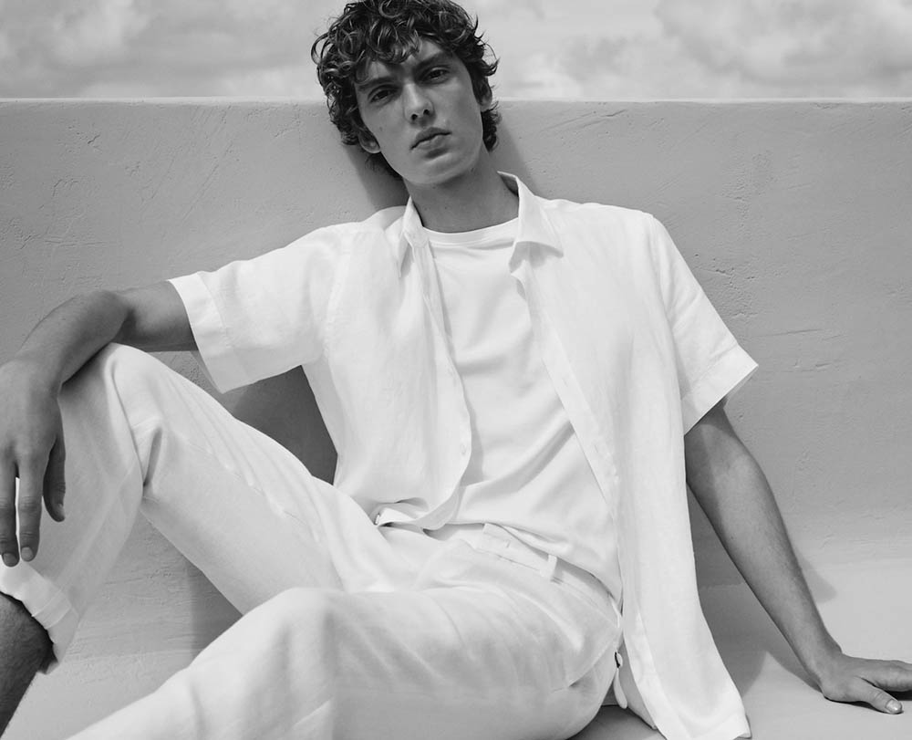 Leon Dame Models Massimo Dutti Linen Spring Summer 2022 Collection